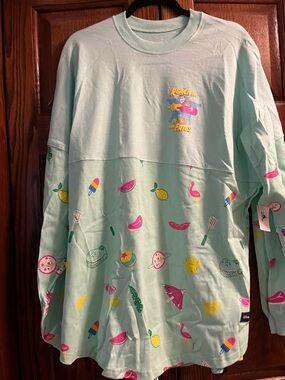 Disney Mint Pullover Hoodie with Pink, Yellow & Blue Summer Toy Story  Icons